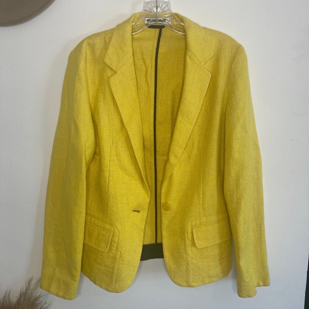Jil  Sander Yellow Linen Blazer